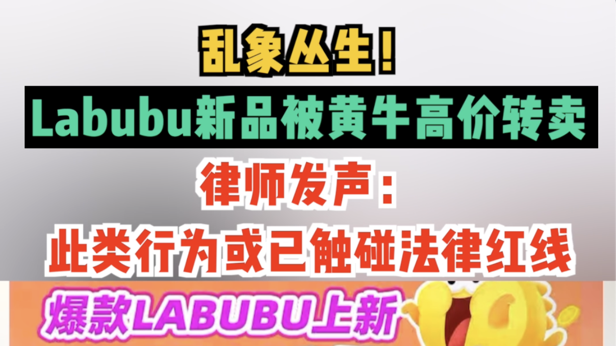 拉布布新品被黄牛高价转卖，律师发声：此类行为或已触碰法律红线