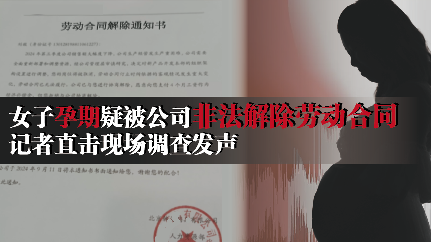 孕期疑被公司非法解除劳动合同 记者现场调查