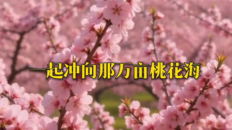 春赴万亩桃花约，来桃花海C位拍照打卡！