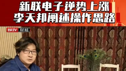 新联电子逆势上涨 李天邦阐述操作思路