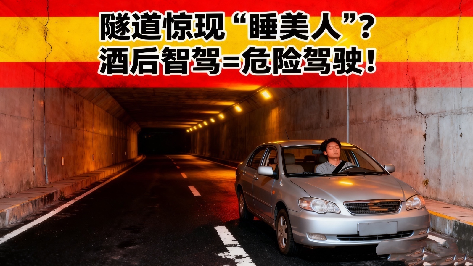 隧道惊现“睡美人”？酒后智驾=危险驾驶！