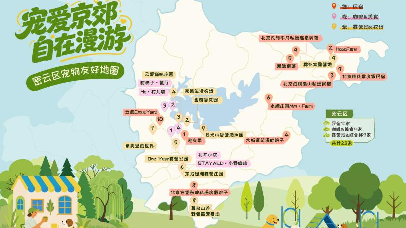 一图解锁京郊宠物友好点位！210处打卡地+10条主题线路，携宠出游不再愁