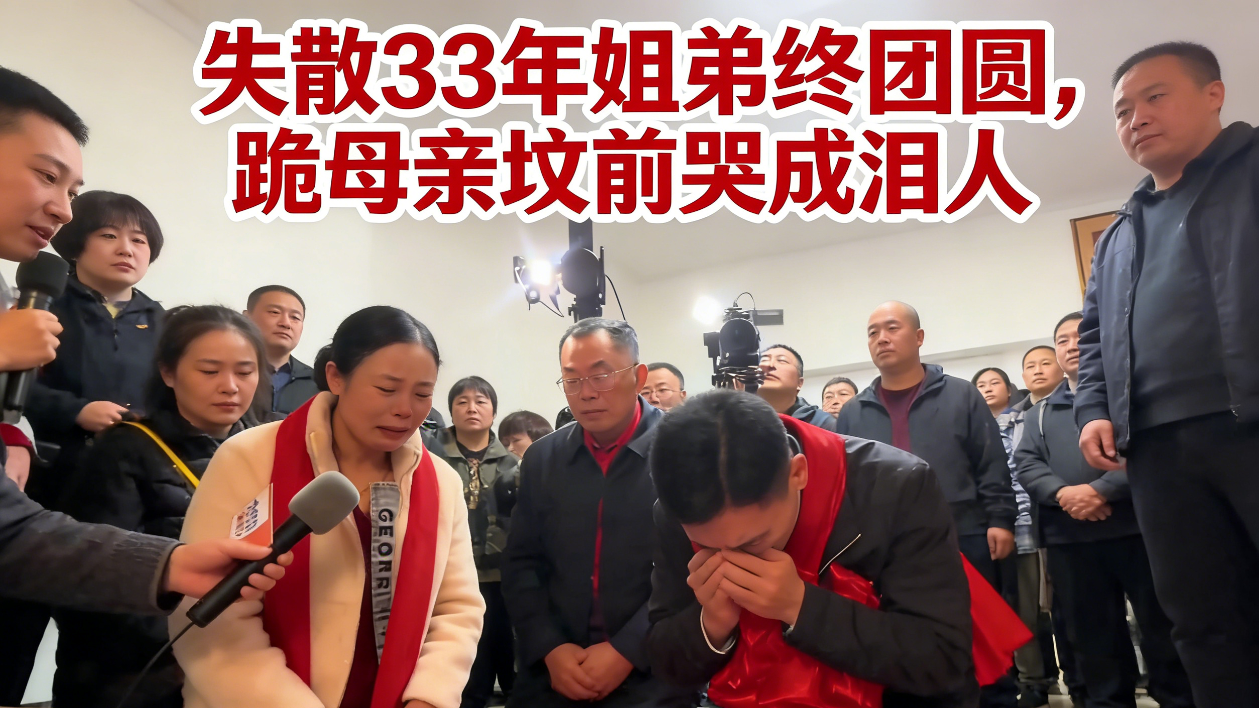 失散33年姐弟终团圆，跪母亲坟前哭成泪人