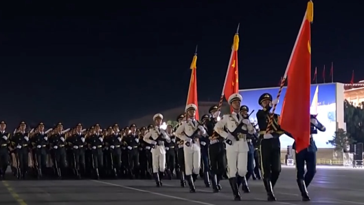 纪念中国人民抗日战争暨世界反法西斯战争胜利80周年大会综合演练画面