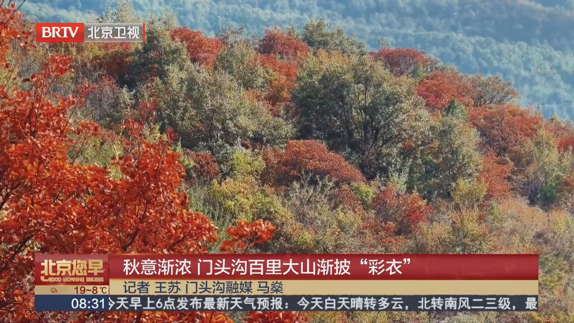 秋意渐浓 门头沟百里大山渐披“彩衣”